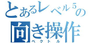 とあるレベル５の向き操作（ベクトル）