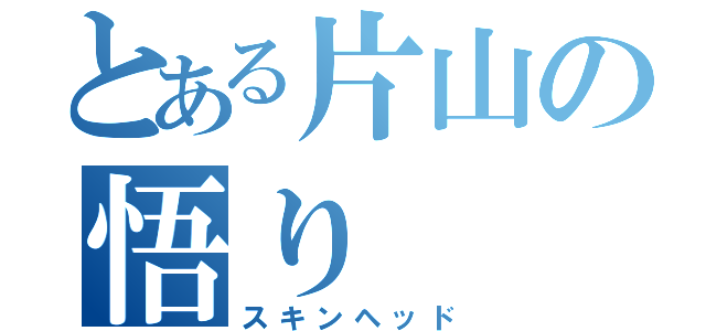 とある片山の悟り（スキンヘッド）