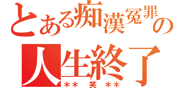 とある痴漢冤罪の人生終了（＊＊　笑　＊＊）