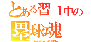 とある習１中の塁球魂（ｉ Ｌｏｏｏｏｏｖｅ ＳＯＦＴＢＡＬＬ）