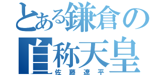 とある鎌倉の自称天皇（佐藤遼平）