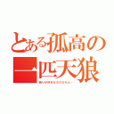 とある孤高の一匹天狼（独りが好きなだけだもん…）