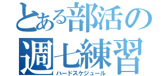 とある部活の週七練習（ハードスケジュール）