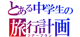 とある中学生の旅行計画（ツアープラン）