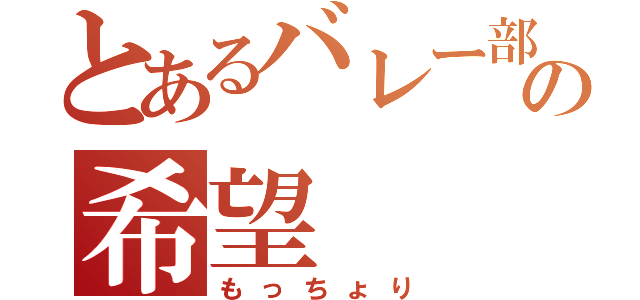 とあるバレー部の希望（もっちょり）