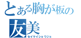 とある胸が板の友美（セイケイショウジョ）