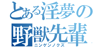 とある淫夢の野獣先輩（ニンゲンノクズ）