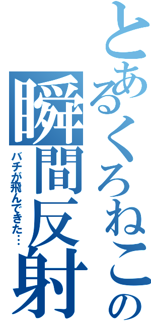 とあるくろねこの瞬間反射（バチが飛んできた…）