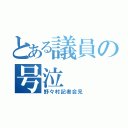 とある議員の号泣（野々村記者会見）