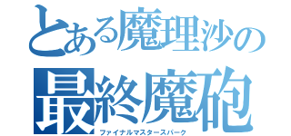 とある魔理沙の最終魔砲（ファイナルマスタースパーク）