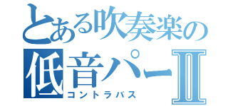 とある吹奏楽の低音パートⅡ（コントラバス）