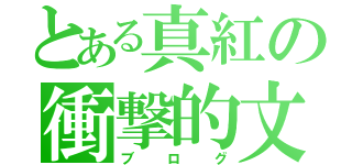 とある真紅の衝撃的文（ブログ）