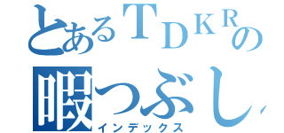 とあるＴＤＫＲの暇つぶしＨＰ（インデックス）