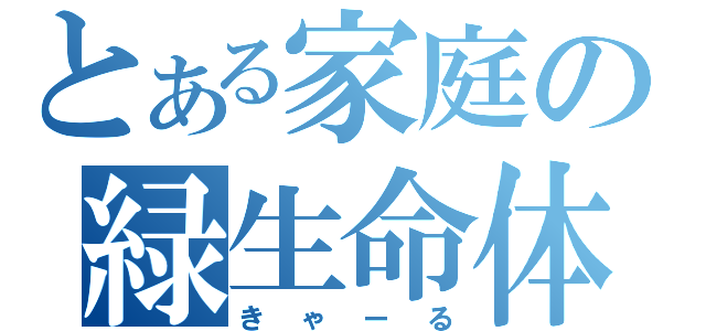 とある家庭の緑生命体（きゃーる）