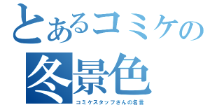 とあるコミケの冬景色（コミケスタッフさんの名言）