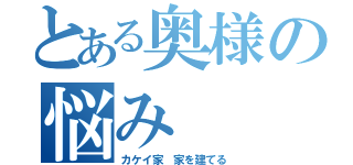 とある奥様の悩み（カケイ家　家を建てる）