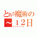 とある魔術の～１２日（インデックス）