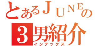 とあるＪＵＮＥの３男紹介（インデックス）