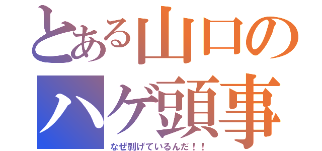 とある山口のハゲ頭事情（なぜ剥げているんだ！！）