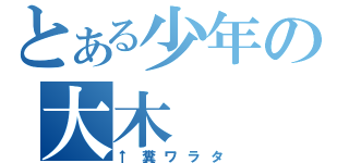 とある少年の大木（↑糞ワラタ）