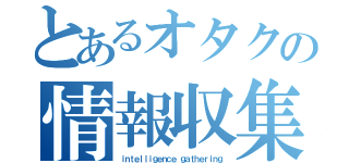 とあるオタクの情報収集（ｉｎｔｅｌｌｉｇｅｎｃｅ ｇａｔｈｅｒｉｎｇ）