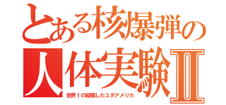 とある核爆弾の人体実験Ⅱ（世界１の殺戮したユダアメリカ）