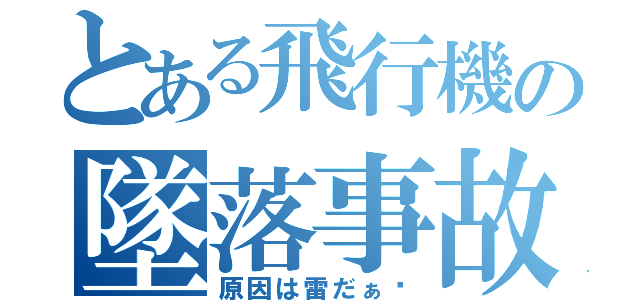 とある飛行機の墜落事故（原因は雷だぁ〜）