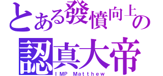 とある發憤向上の認真大帝（ＩＭＰ Ｍａｔｔｈｅｗ）