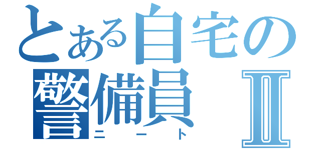 とある自宅の警備員Ⅱ（ニート）