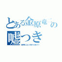 とある金原竜二の嘘つき（金原竜二はこの世から消えろ！）