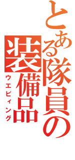 とある隊員の装備品（ウエビィング）