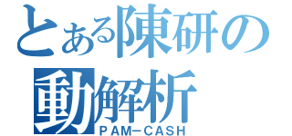 とある陳研の動解析（ＰＡＭ－ＣＡＳＨ）