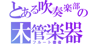 とある吹奏楽部の木管楽器（フルート奏者）