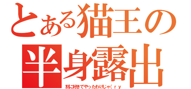 とある猫王の半身露出（別に好きでやったわけじゃ（ｒｙ）