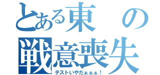 とある東の戦意喪失（テストいやだぁぁぁ！）