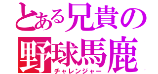 とある兄貴の野球馬鹿（チャレンジャー）