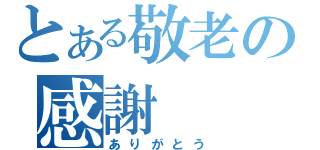 とある敬老の感謝（ありがとう）