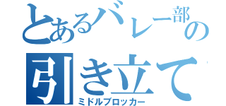 とあるバレー部の引き立て役（ミドルブロッカー）