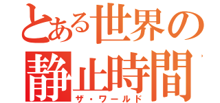 とある世界の静止時間（ザ・ワールド）