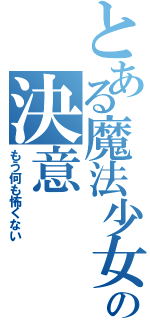 とある魔法少女の決意（もう何も怖くない）