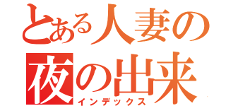 とある人妻の夜の出来事（インデックス）