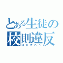 とある生徒の校則違反（ばかやろう）