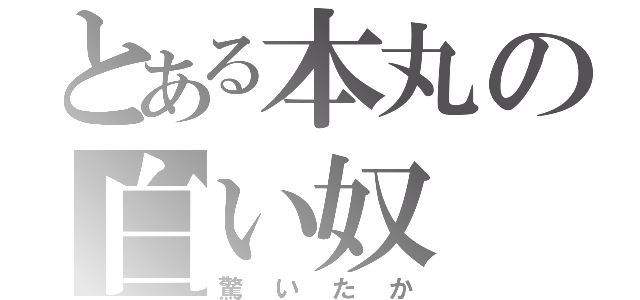 とある本丸の白い奴（驚いたか）