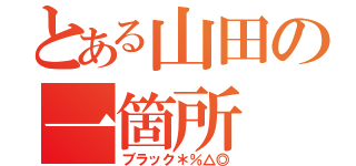 とある山田の一箇所（ブラック＊％△◎）