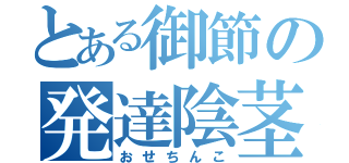 とある御節の発達陰茎（おせちんこ）