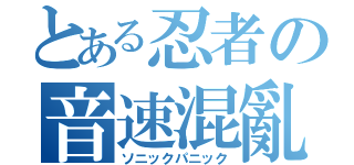 とある忍者の音速混亂（ソニックパニック）