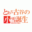 とある古谷の小雪誕生（元凶は先生の間違え）