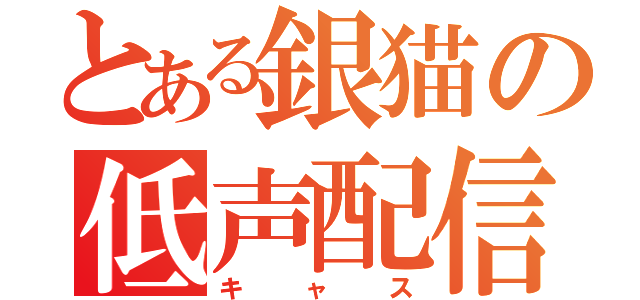 とある銀猫の低声配信（キャス）