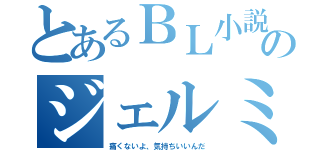 とあるＢＬ小説のジェルミ（痛くないよ、気持ちいいんだ）