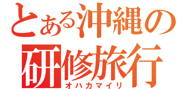 とある沖縄の研修旅行（オハカマイリ）